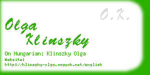 olga klinszky business card